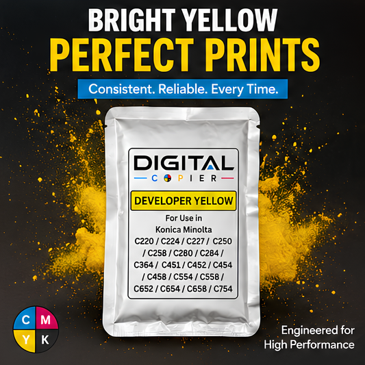 Digital Copier Konica Minolta Yellow Developer Powder for Copier Printing | Compatible in C220 C227 C368 C458 C554 C658 | Premium Quality | Best Price