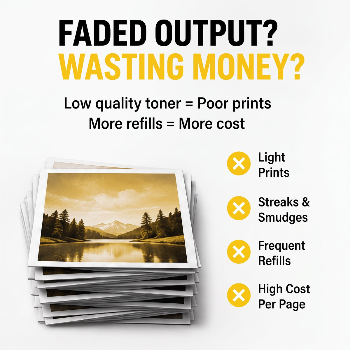 Digital Copier Konica Minolta Yellow Toner Powder | Compatible in C220 C364 C458 C558 C658 Series | Black Foil Pouch Pack | Premium Quality | Value Price