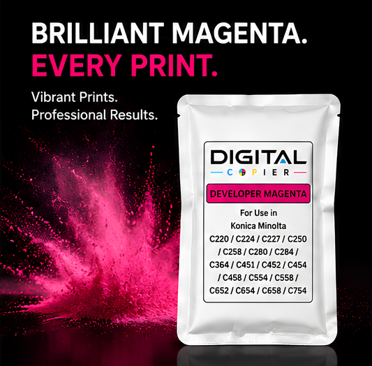 Digital Copier Konica Minolta Developer Magenta Powder for Color Copier Printing | High Yield Premium Quality Compatible in C220 C227 C368 C454 C554 C658 | Best Value Price