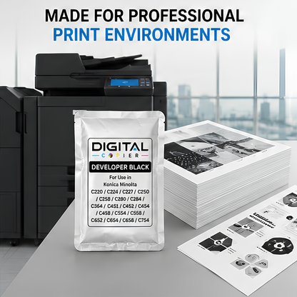 Digital Copier Konica Minolta Developer Black Powder for Photocopier Machine | Compatible in C220 C364 C458 C558 C658 C754 | Premium Quality | Value Price