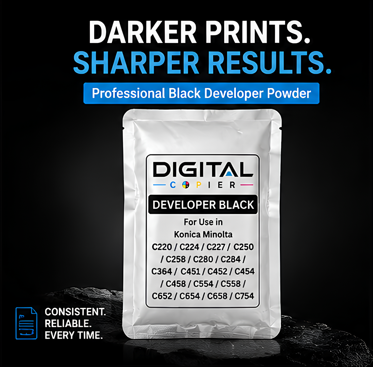Digital Copier Konica Minolta Developer Black Powder for Photocopier Machine | Compatible in C220 C364 C458 C558 C658 C754 | Premium Quality | Value Price