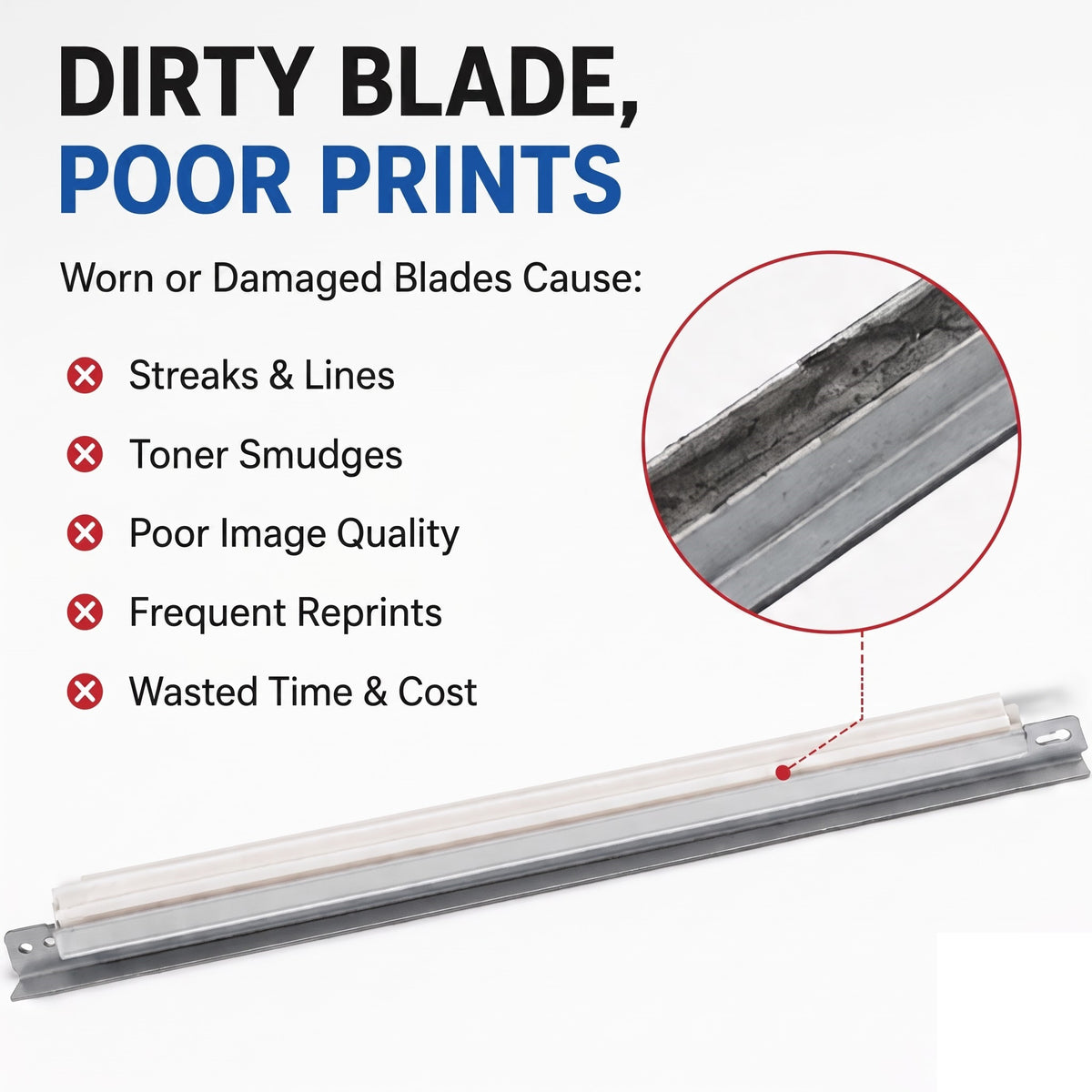 Digital Copier Xerox Color OPC Drum Cleaning Blade CMY | Cyan Magenta Yellow Drum Cleaning Blade | Compatible in Color 570 C60 C70 DC240 DC250 J75 C75 | Durable Quality | Value Price