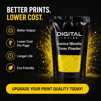 Digital Copier Konica Minolta Yellow Toner Powder | Compatible in C220 C364 C458 C558 C658 Series | Black Foil Pouch Pack | Premium Quality | Value Price
