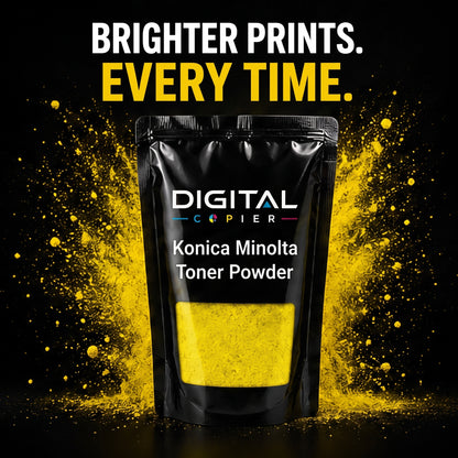 Digital Copier Konica Minolta Yellow Toner Powder | Compatible in C220 C364 C458 C558 C658 Series | Black Foil Pouch Pack | Premium Quality | Value Price