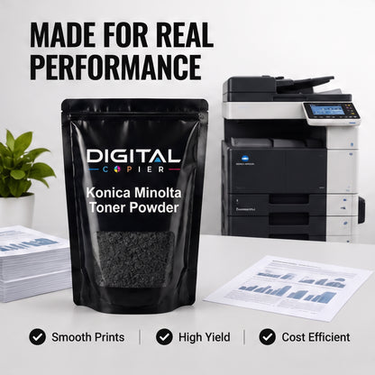 Digital Copier Konica Minolta Black Toner Powder | Compatible in C220 C308 C364 C458 C558 C658 Series | Black Foil Pouch Pack | Premium Quality | Value Price