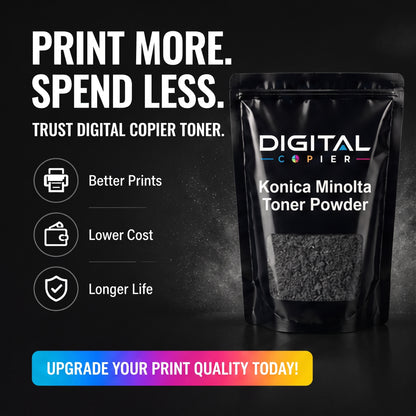 Digital Copier Konica Minolta Black Toner Powder | Compatible in C220 C308 C364 C458 C558 C658 Series | Black Foil Pouch Pack | Premium Quality | Value Price