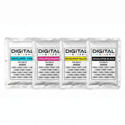 Digital Copier Konica Minolta Developer Powder Set of C,M,Y,K | Compatible in C220  C364 C458 C558 C658 | Quality Solution