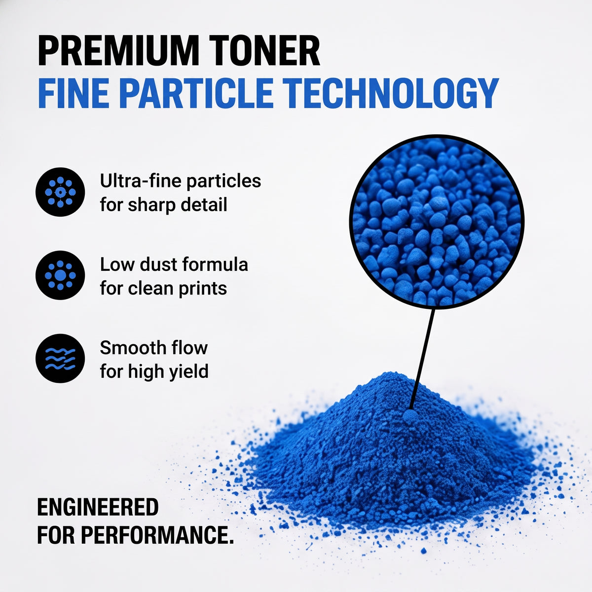 Digital Copier Konica Minolta Cyan Toner Powder | Compatible in C220 C250i  C308 C364 C458 C558 C658 Series | Black Foil Pouch Pack | Premium Quality | Value Price