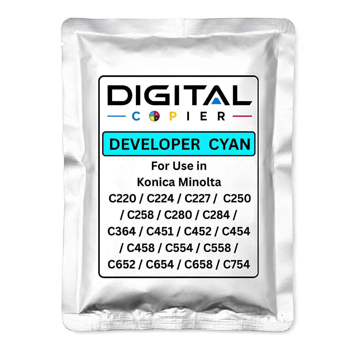 Digital Copier Konica Minolta Cyan Developer Powder for Photocopier Printing | Compatible in C220 C227 C364 C458 C658 Series | High Yield Performance | Premium Quality | Best Price