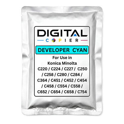 Digital Copier Konica Minolta Cyan Developer Powder for Photocopier Printing | Compatible in C220 C227 C364 C458 C658 Series | High Yield Performance | Premium Quality | Best Price