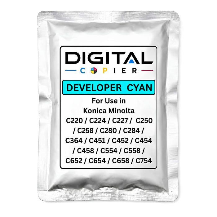 Digital Copier Konica Minolta Cyan Developer Powder for Photocopier Printing | Compatible in C220 C227 C364 C458 C658 Series | High Yield Performance | Premium Quality | Best Price