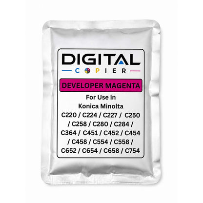 Digital Copier Konica Minolta Developer Magenta Powder for Color Copier Printing | High Yield Premium Quality Compatible in C220 C227 C368 C454 C554 C658 | Best Value Price