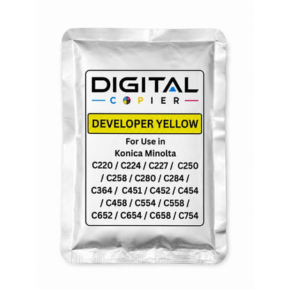 Digital Copier Konica Minolta Yellow Developer Powder for Copier Printing | Compatible in C220 C227 C368 C458 C554 C658 | Premium Quality | Best Price