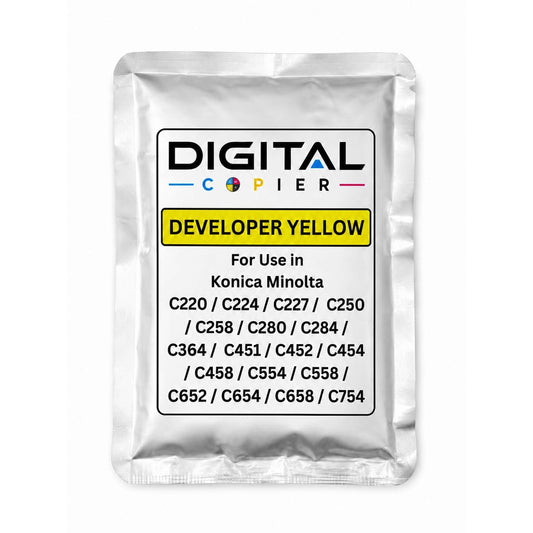 Digital Copier Konica Minolta Yellow Developer Powder for Copier Printing | Compatible in C220 C227 C368 C458 C554 C658 | Premium Quality | Best Price