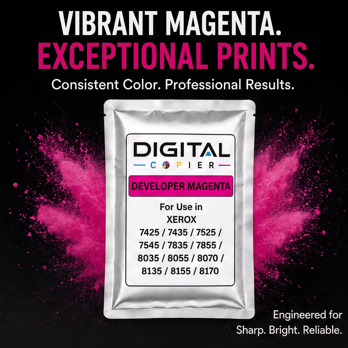 Digital Copier Xerox Magenta Developer Powder | OEM 675K67540 | Compatible in WorkCentre 7425 7428 7970 C7020 C8030 7500 | Durable Quality | Value Price