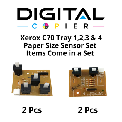 Digital Copier Refurbished Xerox C70 Tray 1, 2, 3 & 4 Paper Size Sensor Set | 110K11680 & 110K11820 | 550 560 570 C60 C70 | Durable Quality | Value Price