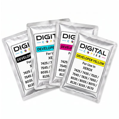 Digital Copier Xerox CMYK Developer Powder Set | Color Developer Powder Kit | Compatible in WorkCentre 7425 7830 7970 C7020 C8000 | Durable Quality | Value Price