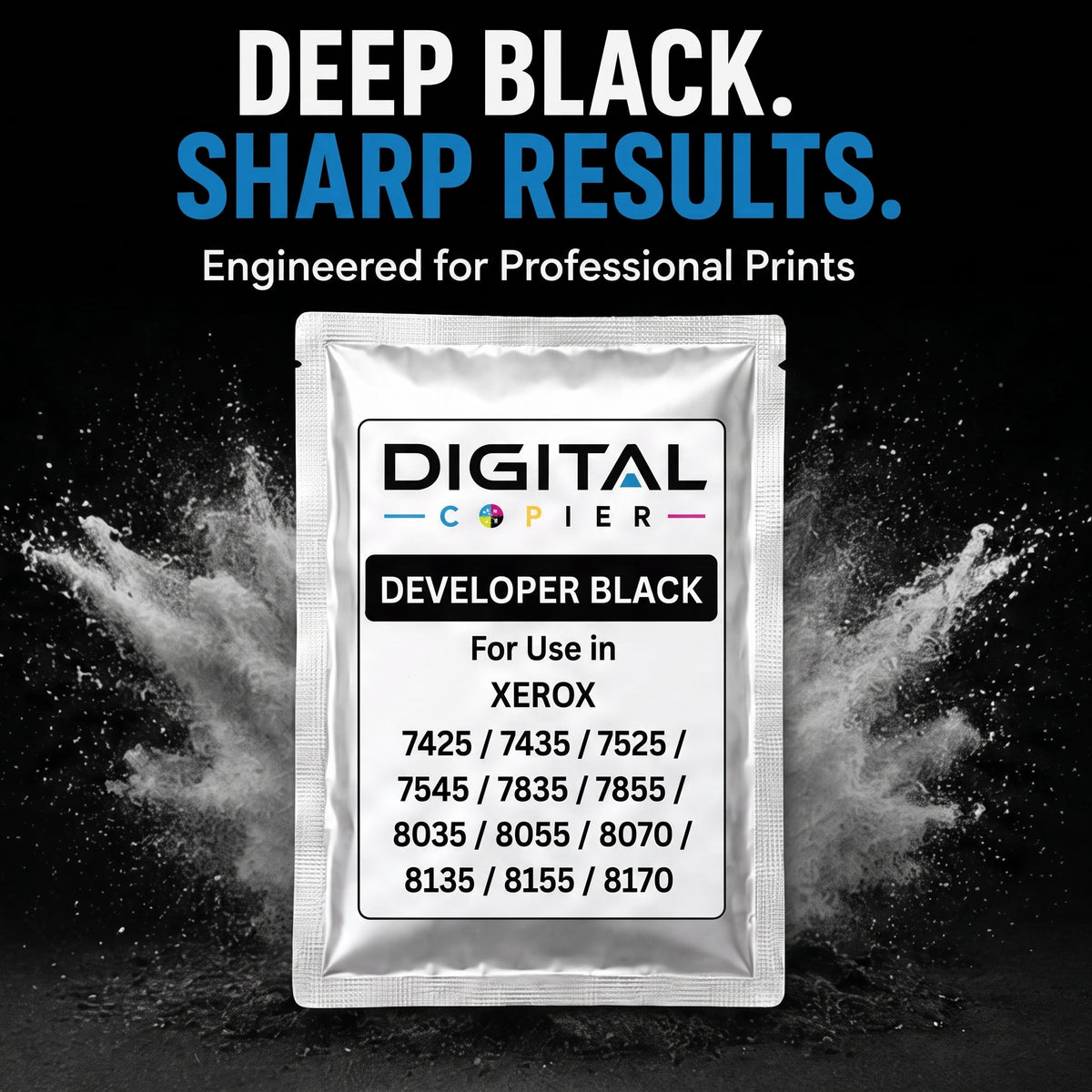 Digital Copier Xerox Black Developer Powder | OEM 675K67520 | Compatible in WorkCentre 7425 7830 7855 C7020 C8030 | Durable Quality | Value Price