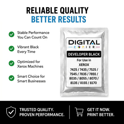 Digital Copier Xerox Black Developer Powder | OEM 675K67520 | Compatible in WorkCentre 7425 7830 7855 C7020 C8030 | Durable Quality | Value Price