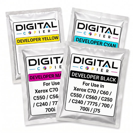 Digital Copier Xerox CMYK Developer Powder Set | Compatible for C70 DC250 J75 550 | Durable Quality | Value Price