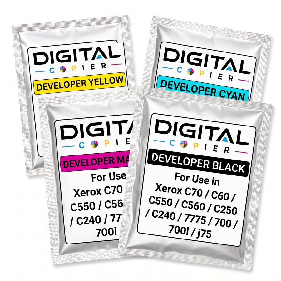 Digital Copier Xerox CMYK Developer Powder Set | Compatible for C70 DC250 J75 550 | Durable Quality | Value Price