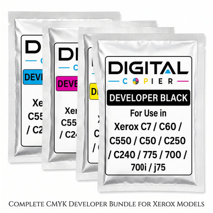 Digital Copier Xerox CMYK Developer Powder Set | Compatible for C70 DC250 J75 550 | Durable Quality | Value Price