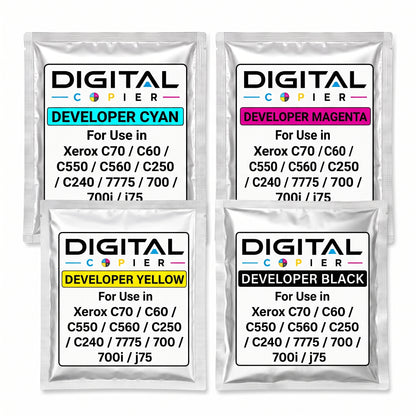 Digital Copier Xerox CMYK Developer Powder Set | Compatible for C70 DC250 J75 550 | Durable Quality | Value Price