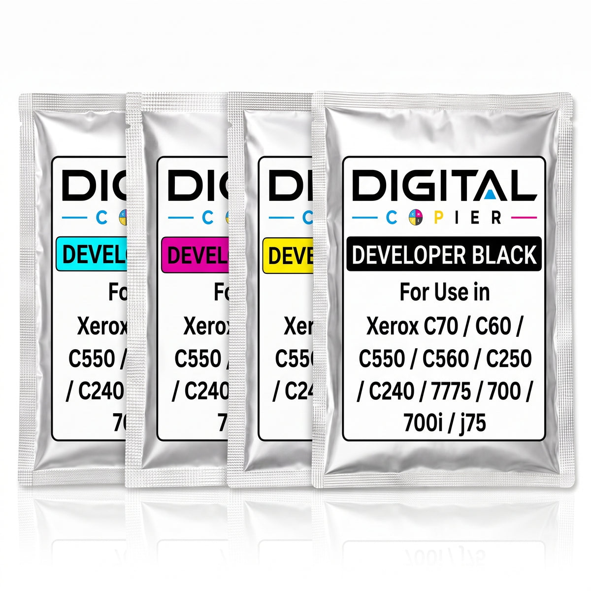Digital Copier Xerox CMYK Developer Powder Set | Compatible for C70 DC250 J75 550 | Durable Quality | Value Price