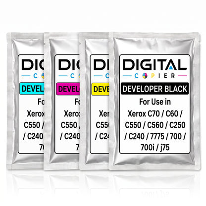 Digital Copier Xerox CMYK Developer Powder Set | Compatible for C70 DC250 J75 550 | Durable Quality | Value Price