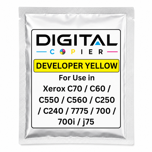 Digital Copier Xerox Yellow Developer Powder | Compatible in Color C60 DCP770 DC250 J75 C75 550 | OEM Quality Developer Powder | Durable Quality | Value Price