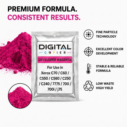 Digital Copier Xerox Magenta Developer Powder | Compatible in Color C60 DCP770 DC250 J75 C75 550  | OEM Quality Developer Powder | Durable Quality | Value Price