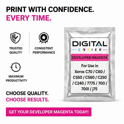 Digital Copier Xerox Magenta Developer Powder | Compatible in Color C60 DCP770 DC250 J75 C75 550  | OEM Quality Developer Powder | Durable Quality | Value Price