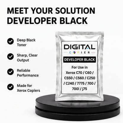 Digital Copier Xerox Black Developer Powder | Compatible in Color C60 C70 DC240 J75 C75 550 | OEM Quality Developer Powder | Durable Quality | Value Price