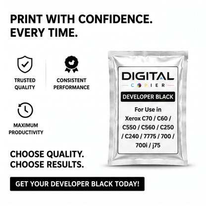 Digital Copier Xerox Black Developer Powder | Compatible in Color C60 C70 DC240 J75 C75 550 | OEM Quality Developer Powder | Durable Quality | Value Price