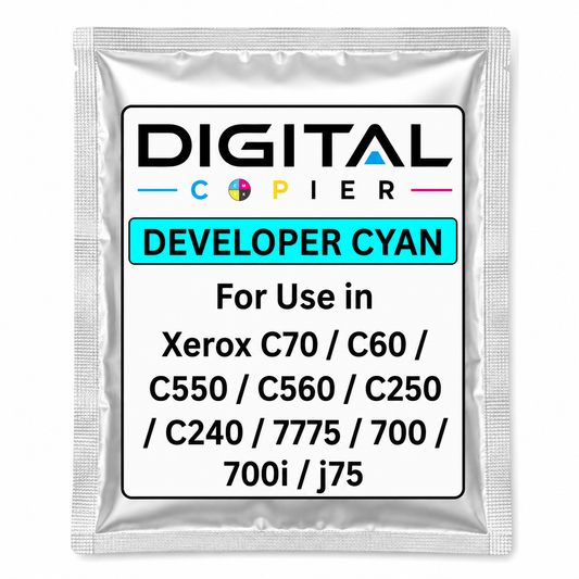 Digital Copier Xerox Cyan Developer Powder | Compatible in Color C60 DCP770 DC250 J75 C75 550  | OEM Quality Developer Powder | Durable Quality | Value Price