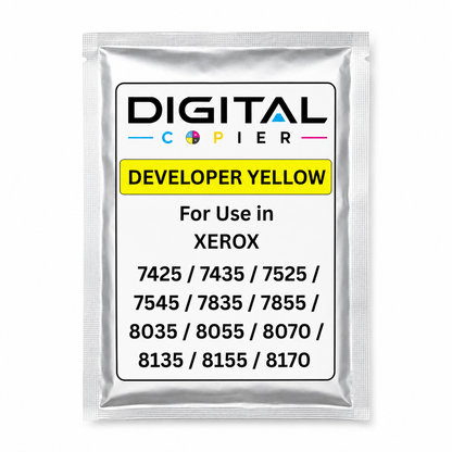 Digital Copier Xerox Yellow Developer Powder | OEM 675K67550 | Compatible in WorkCentre 7525 7855 7970 C7020 C8030 7500 | Durable Quality | Value Price
