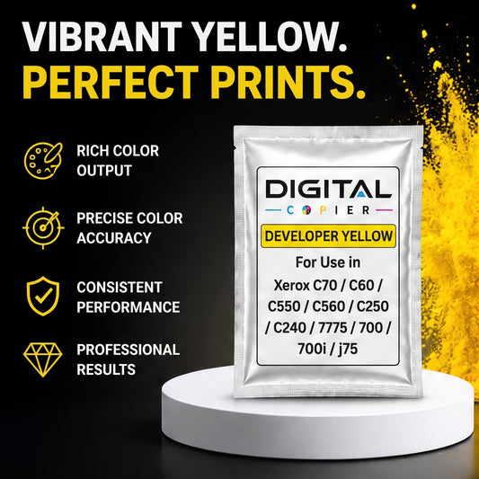 Digital Copier Xerox Yellow Developer Powder | Compatible in Color C60 DCP770 DC250 J75 C75 550 | OEM Quality Developer Powder | Durable Quality | Value Price