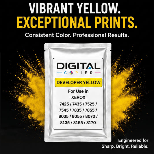 Digital Copier Xerox Yellow Developer Powder | OEM 675K67550 | Compatible in WorkCentre 7525 7855 7970 C7020 C8030 7500 | Durable Quality | Value Price