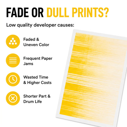 Digital Copier Xerox Yellow Developer Powder | OEM 675K67550 | Compatible in WorkCentre 7525 7855 7970 C7020 C8030 7500 | Durable Quality | Value Price